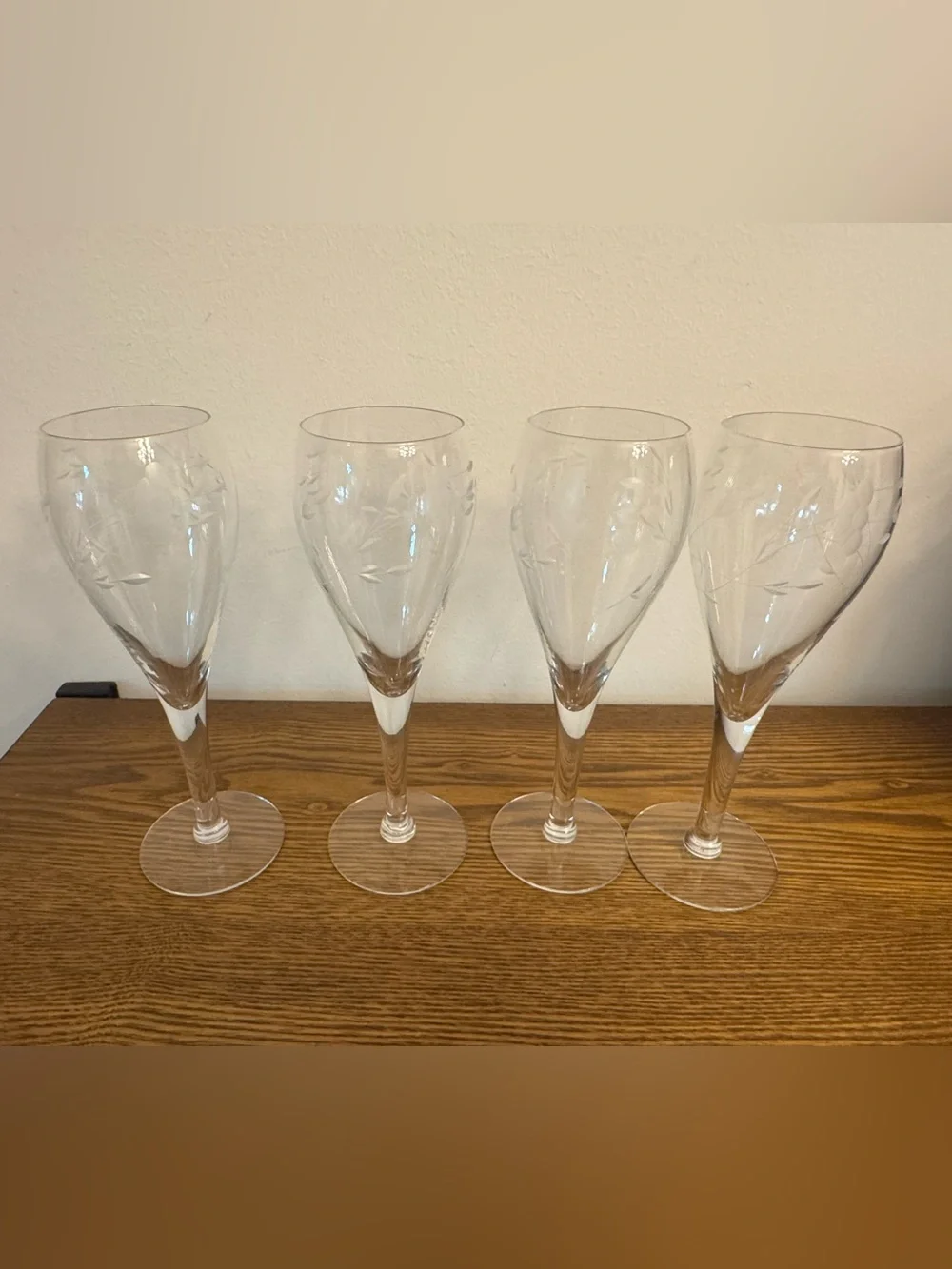 4 vintage Princess House crystal Champagne glasses in the classic 